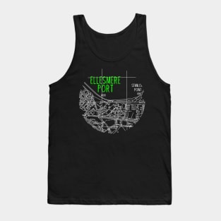 Ellesmere Port Map (White & Green) Tank Top